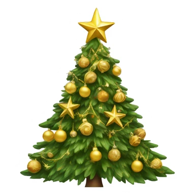Christmas tree with gold decorations sticker