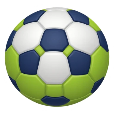 lime green colored football with navy-blue stitching and gray stripes sticker