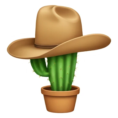 Cactus with a cowboy hat  sticker