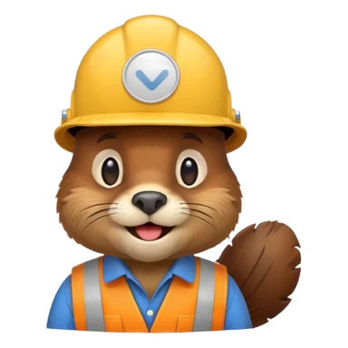 beaver  wearing a hard hat emojis funny sticker