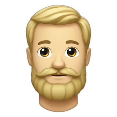 homme chauve avec barbe et moustache blonde sticker