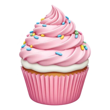 pastel pink cupcake with a swirl of frosting sticker
