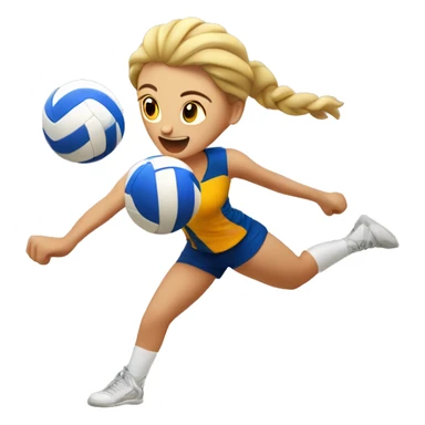 a volleyball player spiking sticker