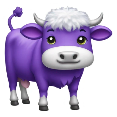 Fluffy purple cow sticker