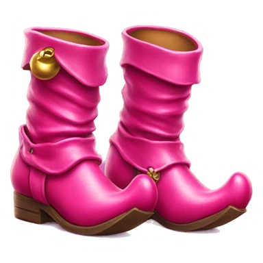 Realistic isolated hot pink elf boots with bells. sticker