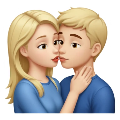 Girl kissing boy cheek sticker