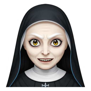 create an evil nun emoji based on valak from the conjuring sticker