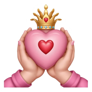 hands holding a baby pink sacred heart  sticker