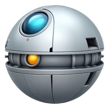 a simple, spherical spaceship shaped like a ball, with a smooth surface and minimalistic details. Use a plain background. sticker