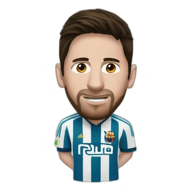 Messi with a Palestine mask sticker