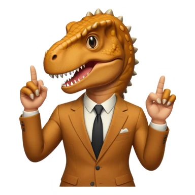 Trex in a suit middle finger sticker