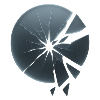 trauma visualized as shattered glass in matte glass style sticker