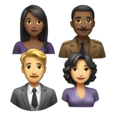 2 men and 2 women playing alias sticker