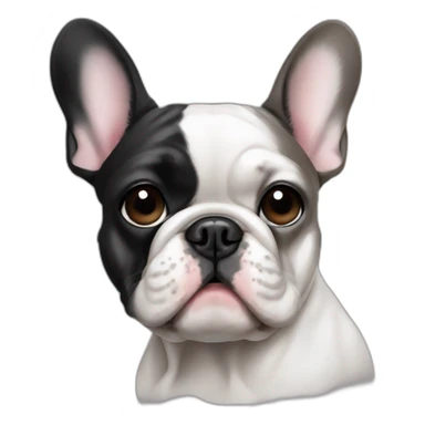 french bulldog with a black round stain on the left eye only sticker