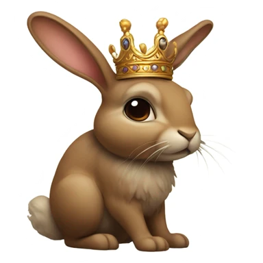 Brown Rabbit wearing a crown  sticker