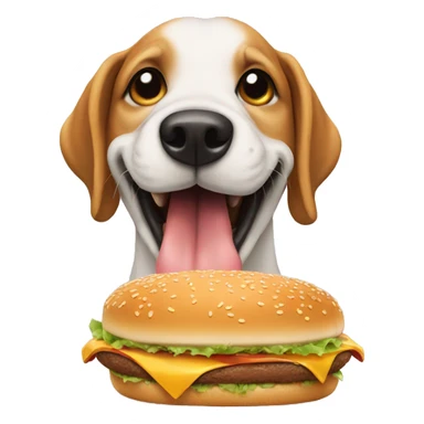 Dog eating a burger  sticker