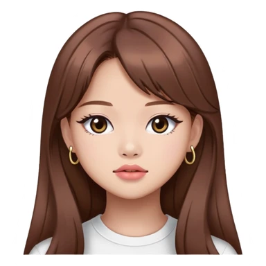 Jennie from BLACKPINK K-pop star with brown hair sticker