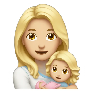 blonde mother with 2 babies sticker