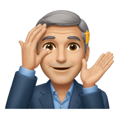 George clooney covering his eyes with his hand sticker