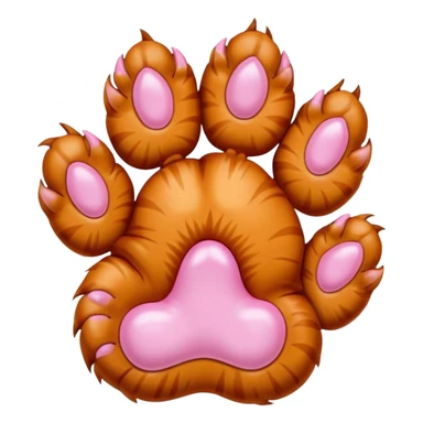 Furry Cat paw with six toes sticker