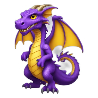 purple dragon with yellow eyes wearing magician clothes sticker