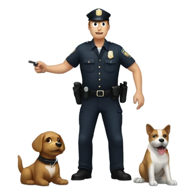 Guy getting arrested by dog cop sticker