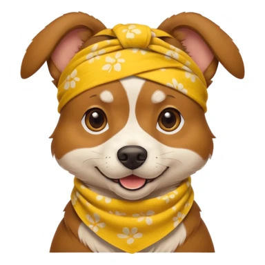 Dog with yellow Bandannas sticker