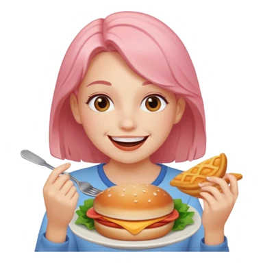 Emoji eating a ton of food shld b gorl sticker