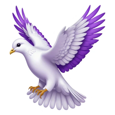 White and purple dove flying towards heaven  sticker