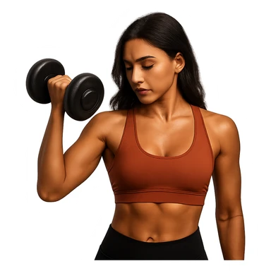tan brunette woman lifting weights, variation 1 sticker