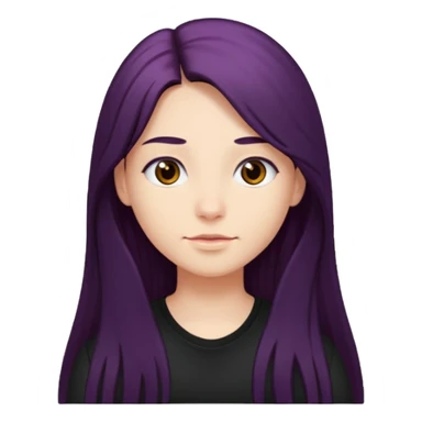 A avatar whit black shirt and berry long hair sticker