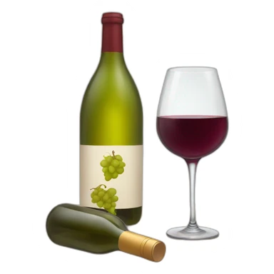 bottle and glass of wine sticker