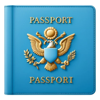light blue passport sticker