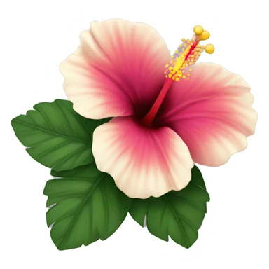 Hibiscus flower with white heart sticker