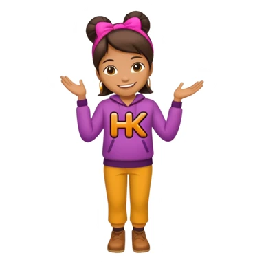 Person Posing as the letters HK sticker