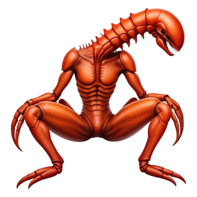 xenomorph alien in lobster skin in man legs sticker