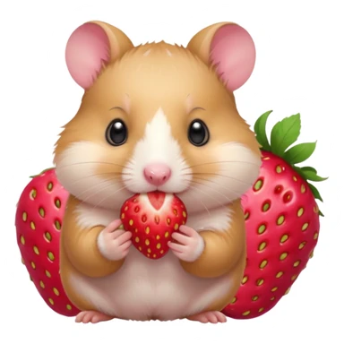 hamster eating strawberries sticker