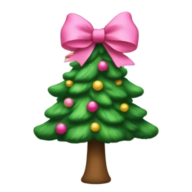 Christmas tree with a pink bow on top  sticker