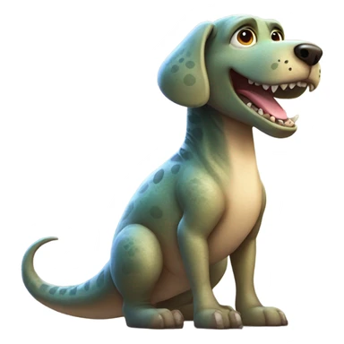 Dog riding dinosaur  sticker