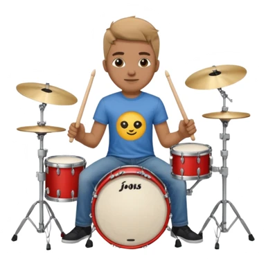 drummer at drum kit sticker
