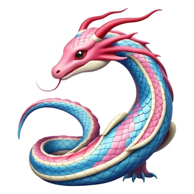 Ekans-Milotic-Dragonair-Fakémon-hybrid-creature (full body)  sticker