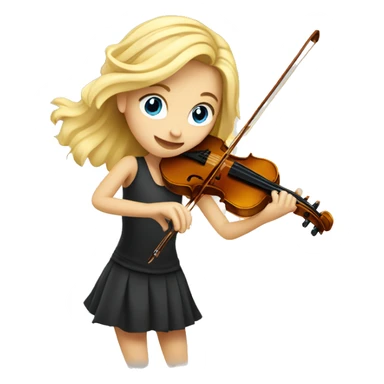 blond girl playing a violin sticker