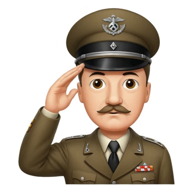 Hitler saluting nazi and smaller mustache  sticker
