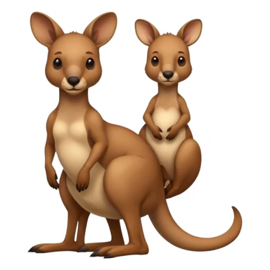 A kangaroo which has its baby kangaroo in its pouch(marsupium) sticker