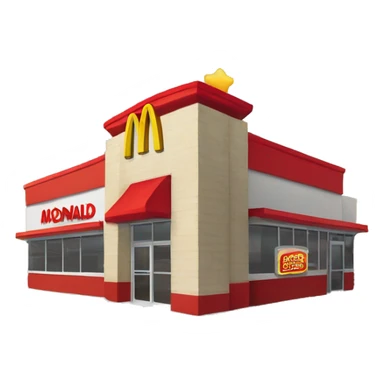 “McDonald’s store with the iconic golden arches, a red and yellow color scheme, and a simple, recognizable design that captures the essence of a fast food restaurant.” sticker