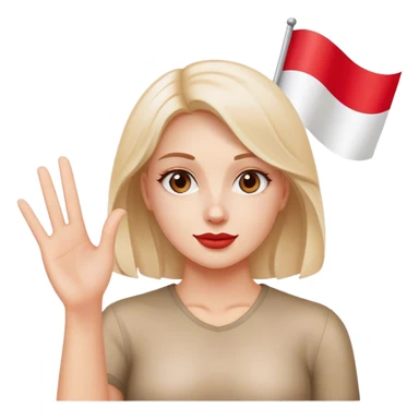 woman waving polish flag sticker