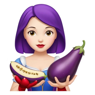 Snow white with eggplant sticker