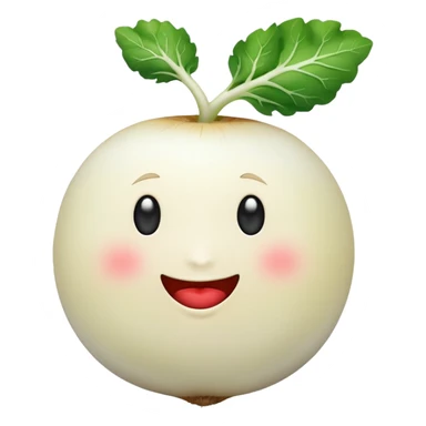 Make white radish apple emoji style sticker