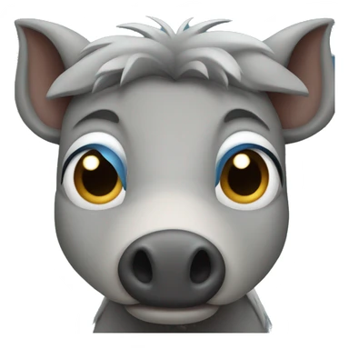 a grey boar with blue eyes sticker