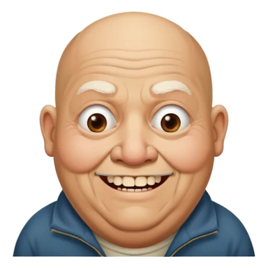 Fat homeless old bald man with missing teeth sticker